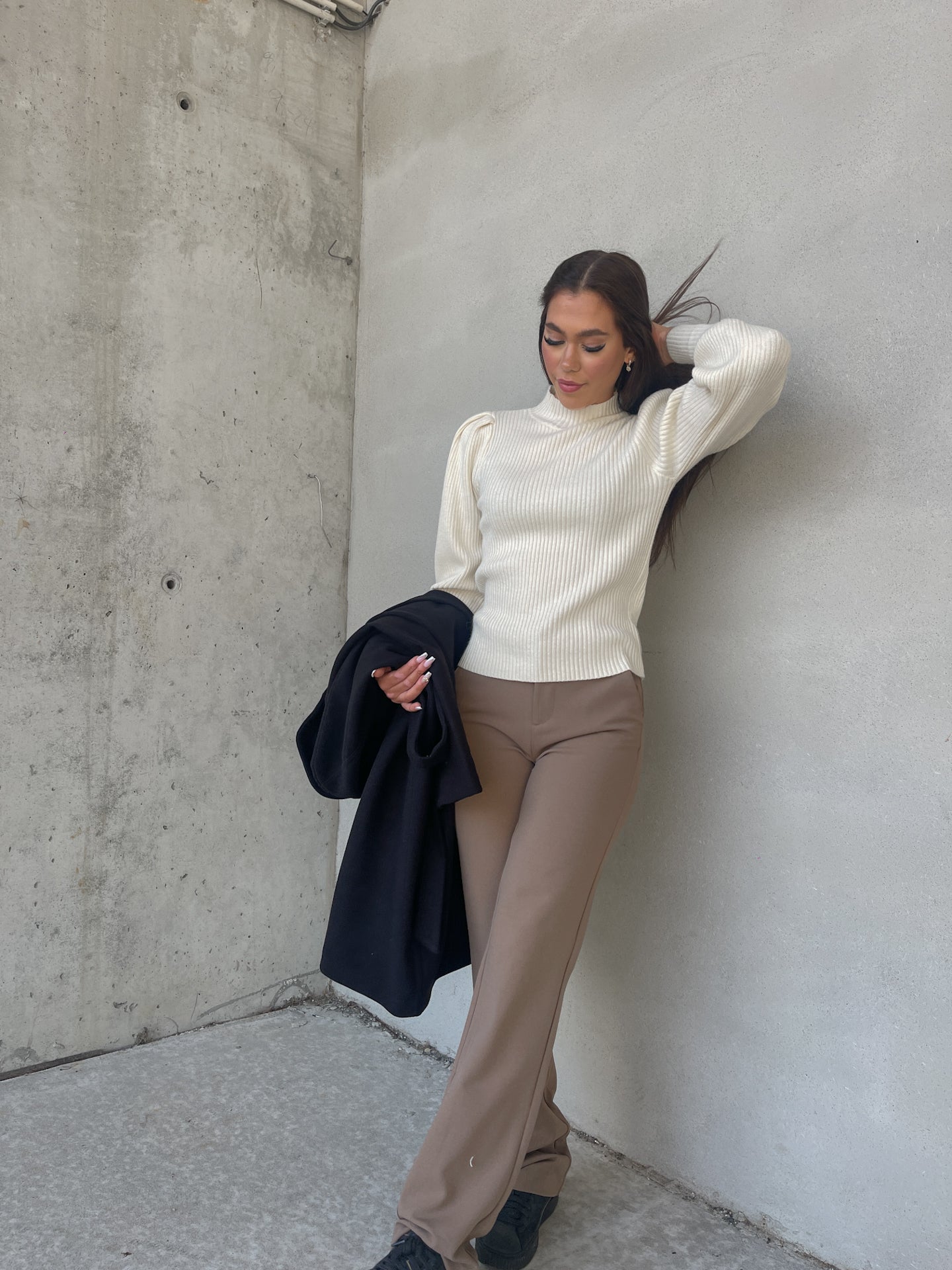 ONLRAFFY-YO MW Straight Pants - Brun